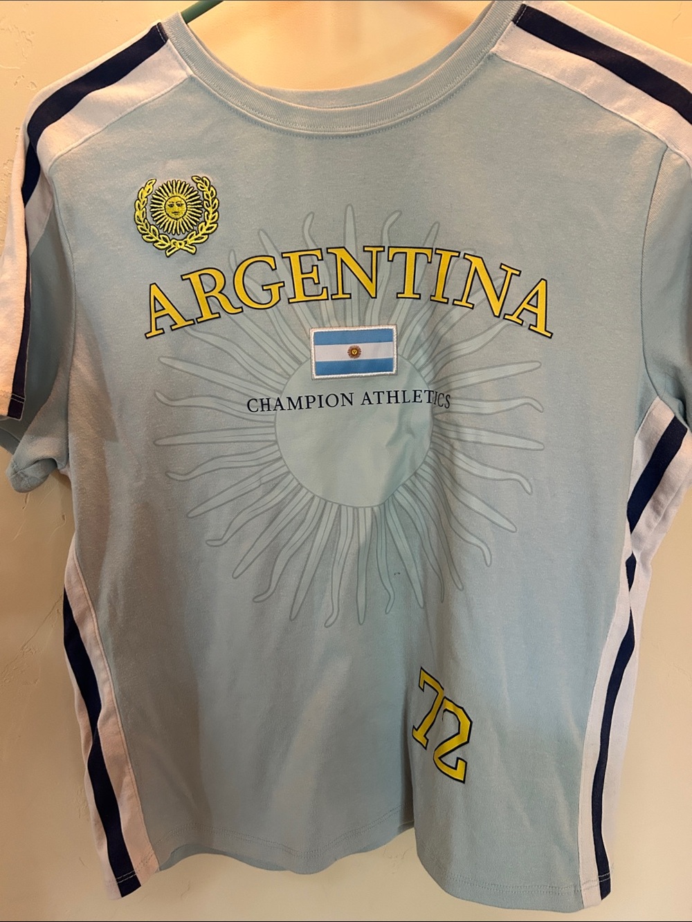 Argentina Light Blue Graphic Athletic Tee xl